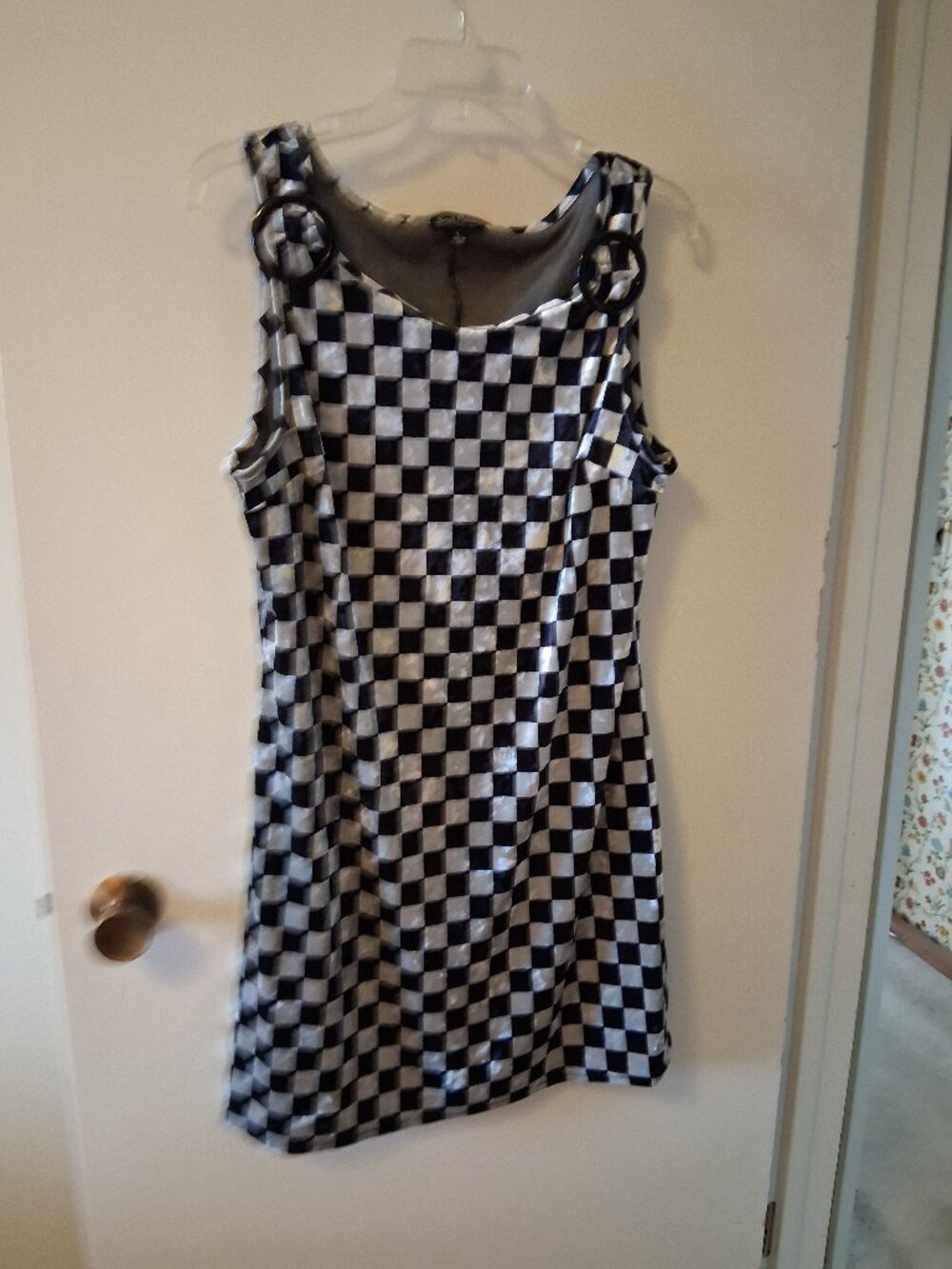 Artist 1960's Mod Style Checkered Dress, L